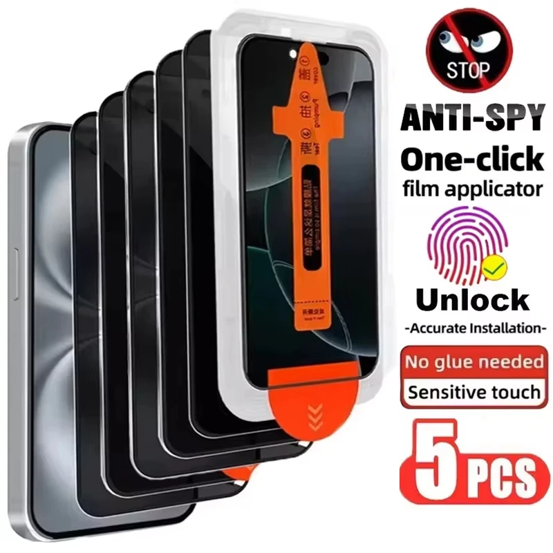 1-5 Stück entsperrte, einfach anzubringende Displayschutzfolien für Samsung S26 Ultra, S25 Edge, S24, S23 Plus, S22 und S21 – Anti-Spionage_voghion.com