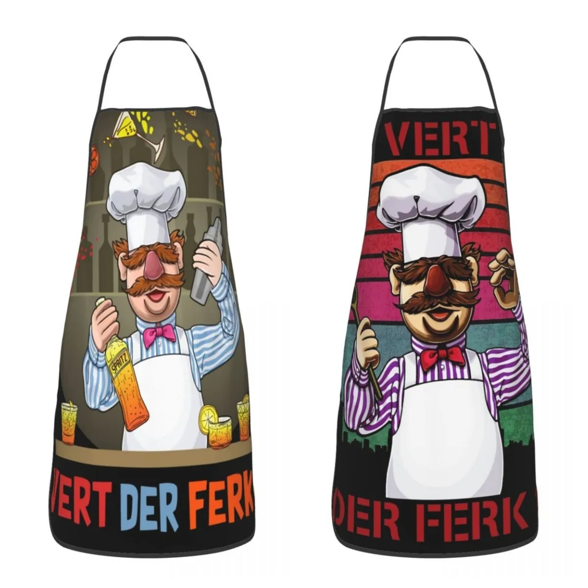 

Шведский шеф-повар Ferk Der Vert, фартук для женщин и мужчин, унисекс, кухонный шеф-повар, забавный фартук для шоу, Кухонный Фартук для приготовления выпечки