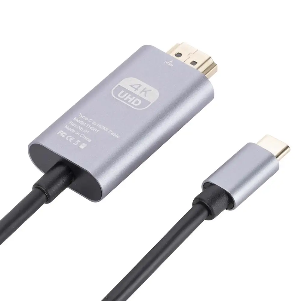 C 타입에서 HDMI 호환 비디오 어댑터, 고화질 스크린 프로젝션 어댑터 케이블, 노트북 휴대폰과 동일한 스크린 케이블, 4K 60Hz