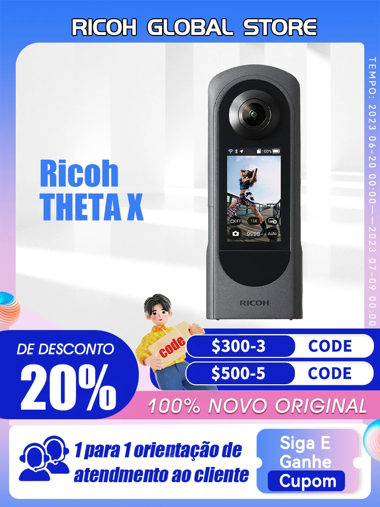 Ricoh Theta X 360 도 카메라 번들, Theta X 및 사진 비디오 및 아트 소프트웨어 제품군용 리코 렌즈 캡 포함, 3 가지 아이템