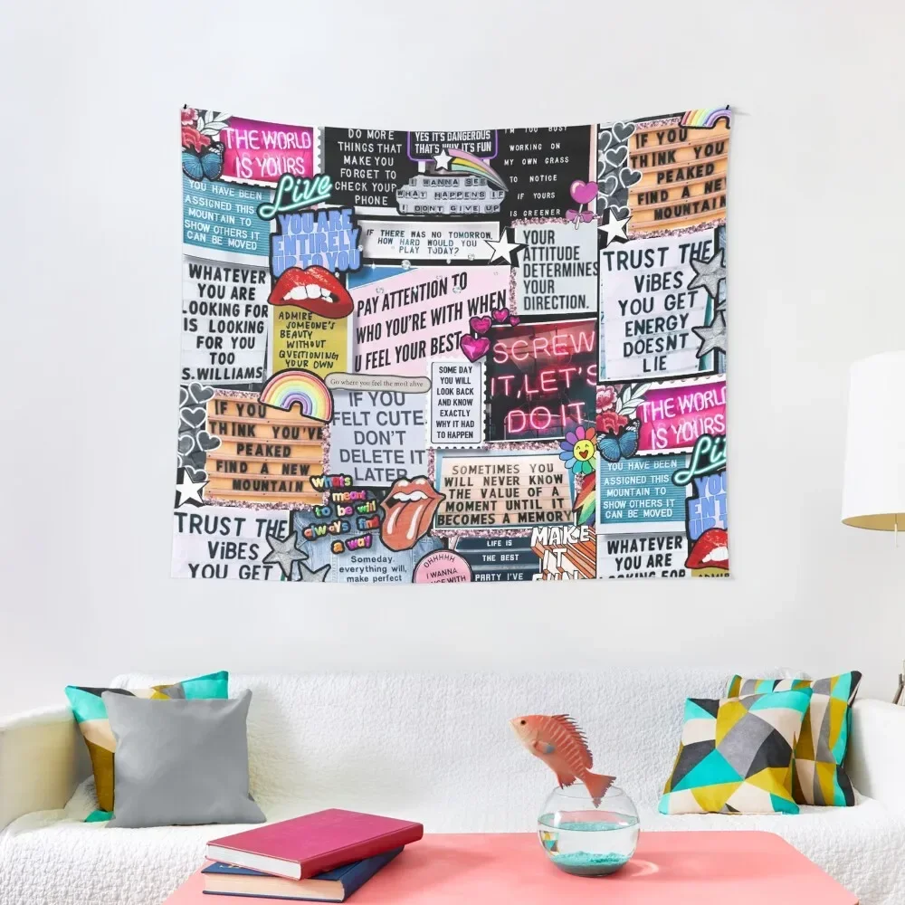 

Messages of Inspiration Collage Tapestry Decoration Bedroom Room Decorations Aesthetic Tapestry