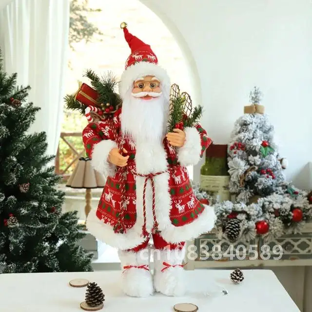 thumbnail image 1 of Muñeco de Papá Noel grande de 60 cm, decoración navideña, decoración de la habitación del hogar para Año Nuevo, regalo para niños, adornos para árbol de Navidad 2023, 1 of 5