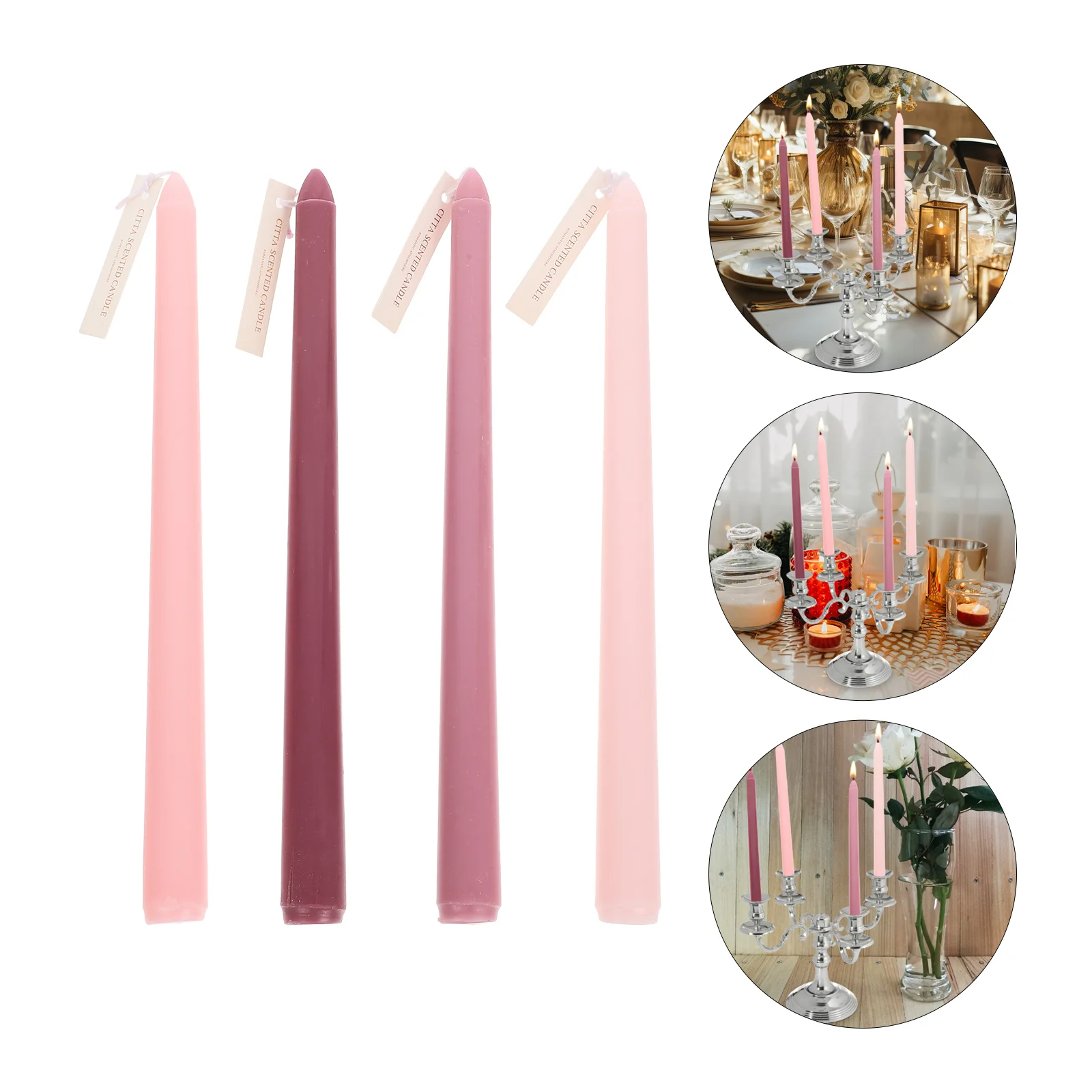 

Party Smokeless Wax Candle Pastel Taper Assorted Xmas Desk Decor Birthday Candle Colored Candlesticks