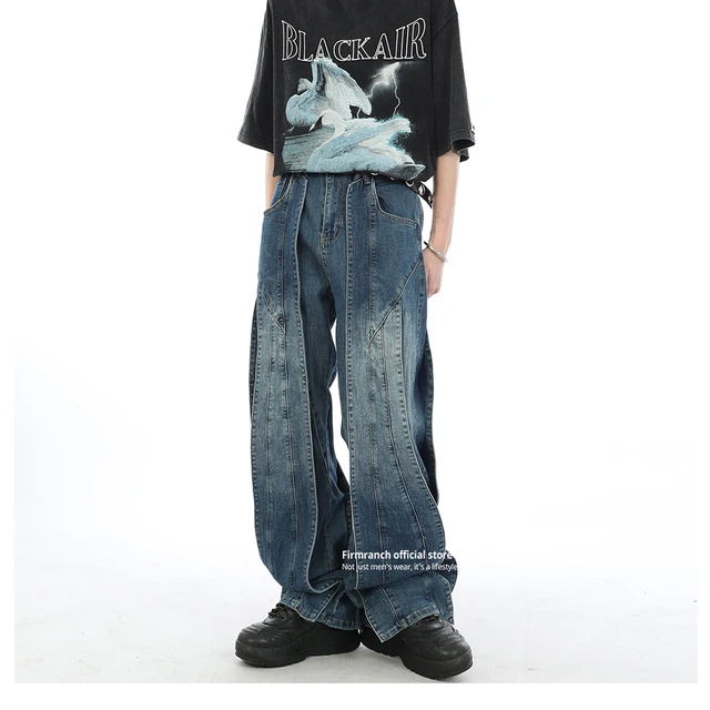 Firmranch Heavy Craft Design Sense Jeans For Men Women Streetwear