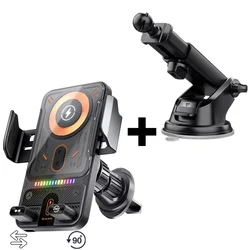 Universal 15W Wireless Car Phone Charger Holder with 360° Rotation (Air Vent and Sucker)