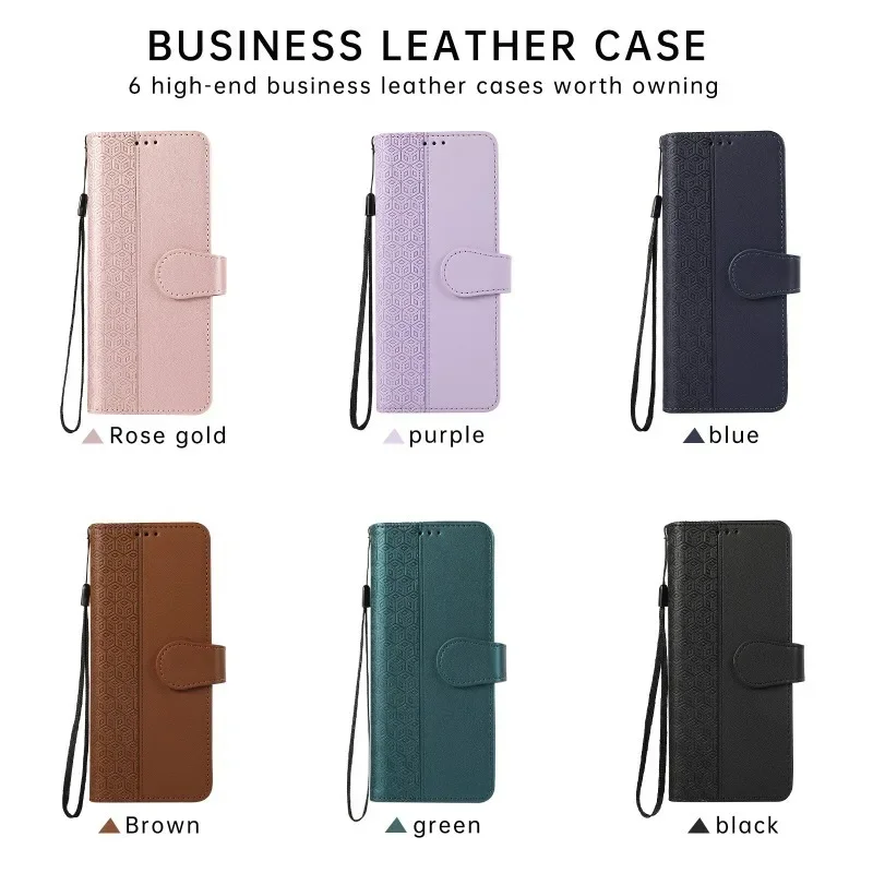 Leather Flip Wallet Phone Case with Card Holder - Protective Cover