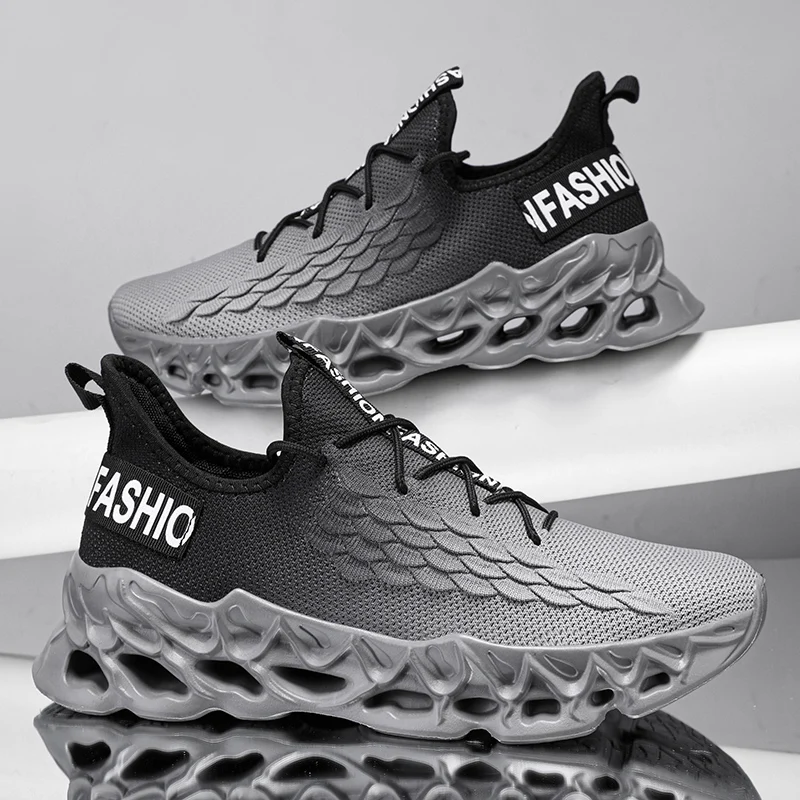 YRZL Men's Shoes Athletic Running Sneakers Man Breathable Mesh Sports Comfortable Non Slip Walking Shoes for Men Outdoor 2
