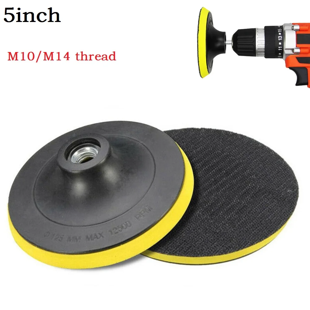 

5 Inch 125mm Sanding Backing Pads M10/M14 Drill Adapter Hook And Loop Buffing Wheel Abrasive Sanding Disc For Power Sander Tools