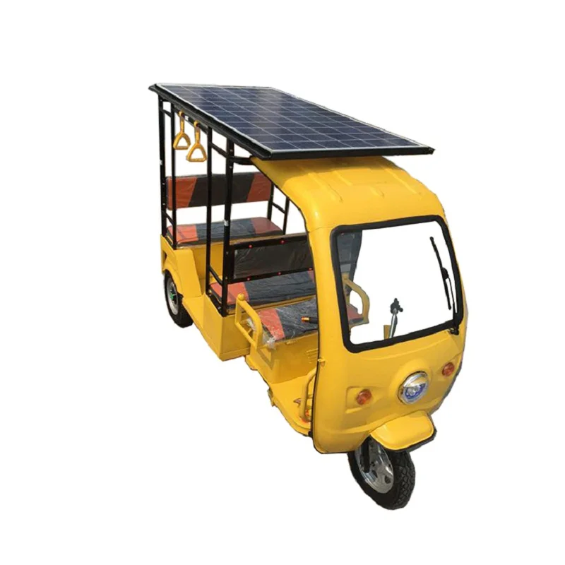 

6-7 Passengers Adult Electric Tricycle Vehicle Tuk Tuk Sightseeing Car 3 Wheels Solar Panel Street Mobile Mobility Scooter Cart