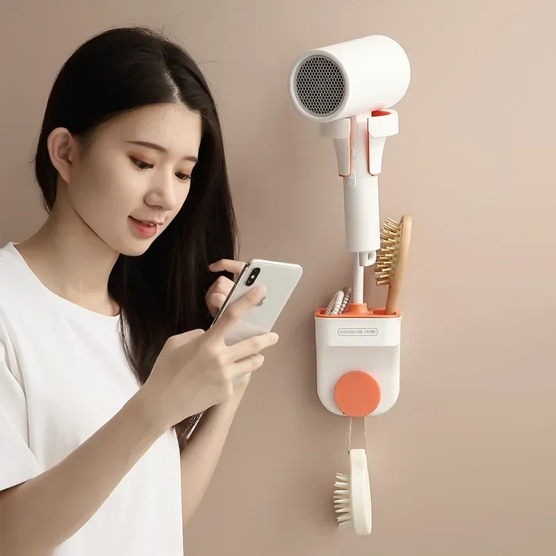 Hands Free Standing Hair Dryer Holder 360 Degree Rotation Bathroom