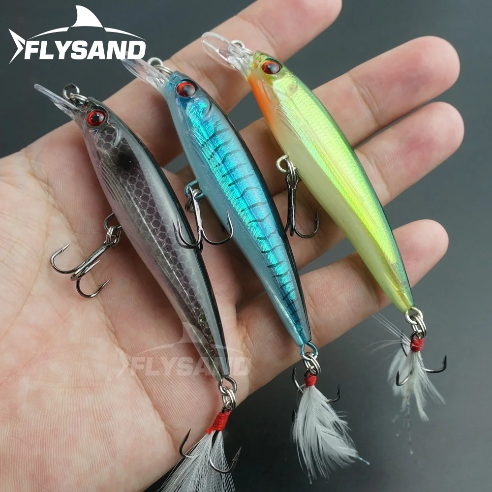 Flyand laser minnow isca de pesca ganchos peixe wobbler enfrentar crankbait artificial japão isca dura 90mm 7.2g swimbait 1 pçs