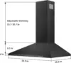 Tieasy Black 30 Inch 450 CFM Wall Mount Ducted/Ductless Permanent Filters LED Light Stainless Steel Range Hood for Kitchen 6