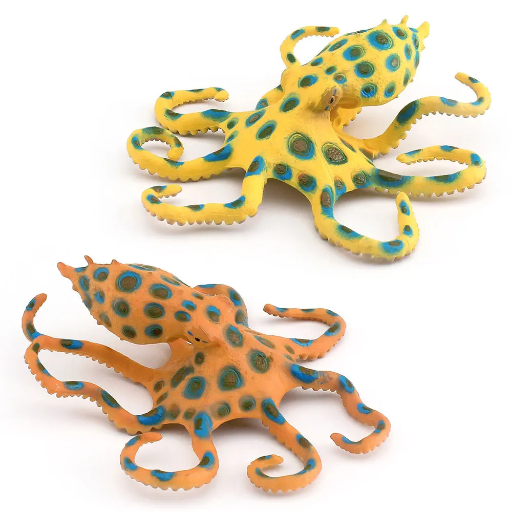 

Simulated Blue Ringed Octopus Model PVC Marine Animal Figure Ocean Octopus Ornament Toy HG81