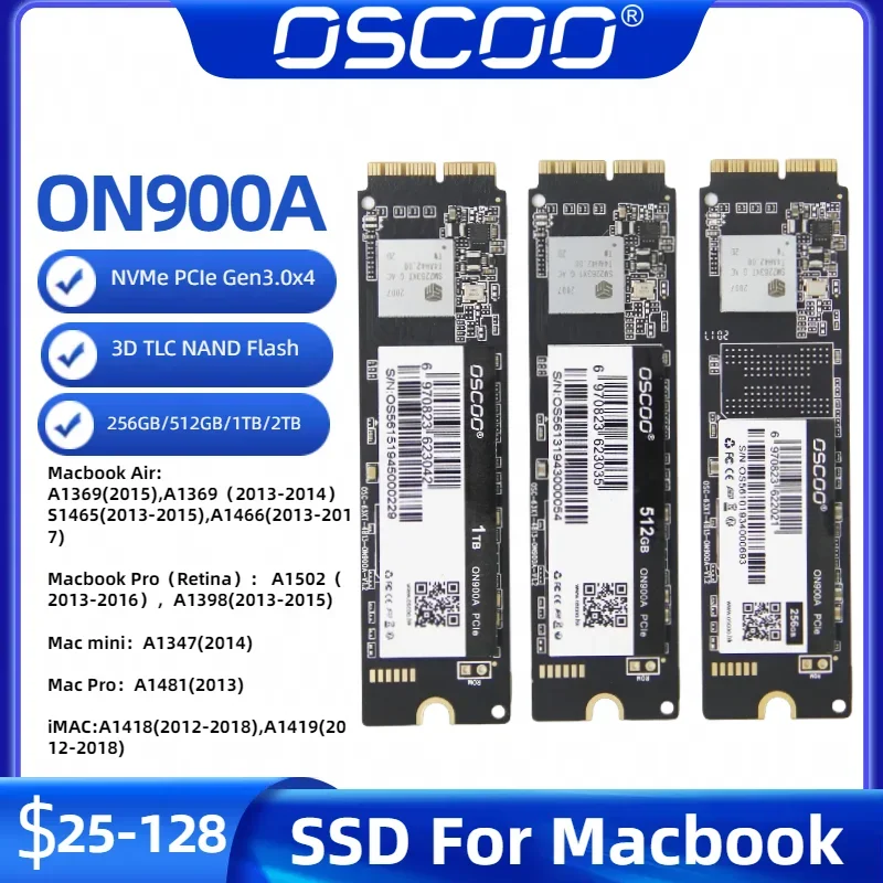 

256GB 512GB 1TB SSD for Macbook Air A1465 A1466 EMC2631 2632 2925 MacBook Pro A1398 A1502 IMac A1418 A1419 Upgrade SSD Capacity