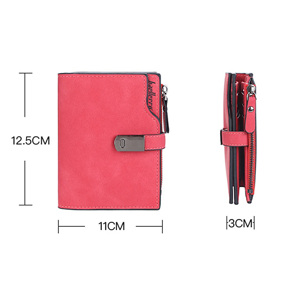 Portafogli da donna Porta carte corto con incisione di nome gratuito con fibbia magnetica Porta carte di alta qualità Portafoglio da donna con cerniera per donna - immagine 4