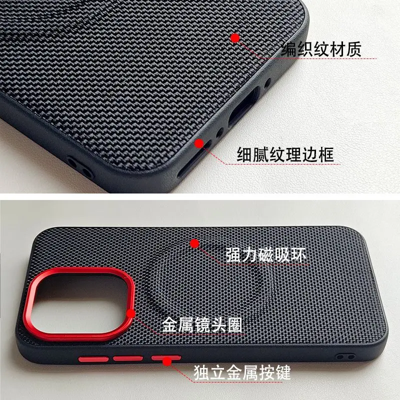 Luxury PU Leather Magnetic Wireless Charging Protective Back Cover Case