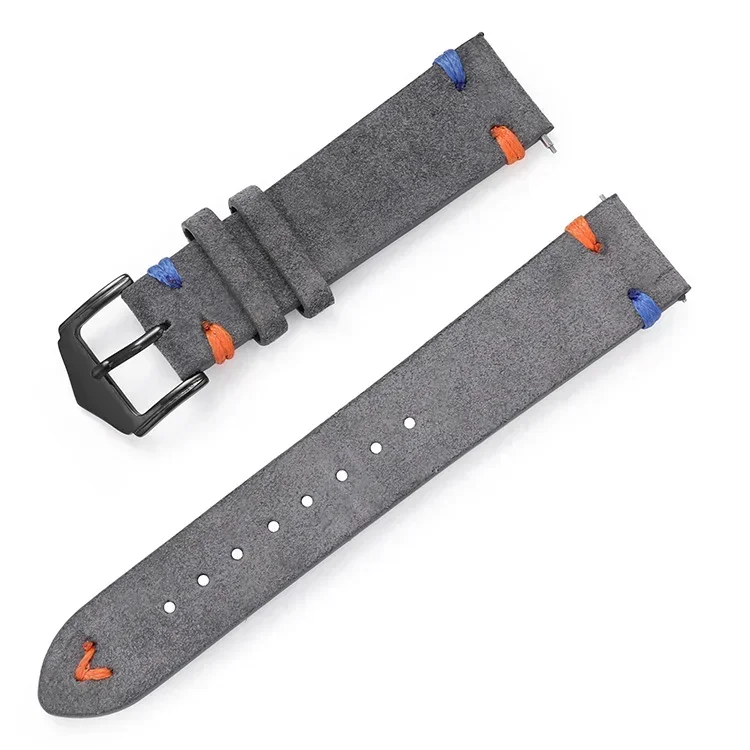 Vintage Genuine Leather Watch Strap, 20mm/22mm, Retro Bracelet Design