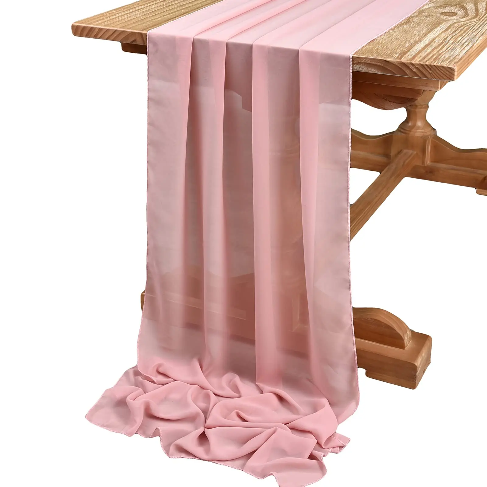 Sage Green Chiffon Table Runner - Elegant Sheer Vintage Decor for Weddings, Holidays, and Celebrations