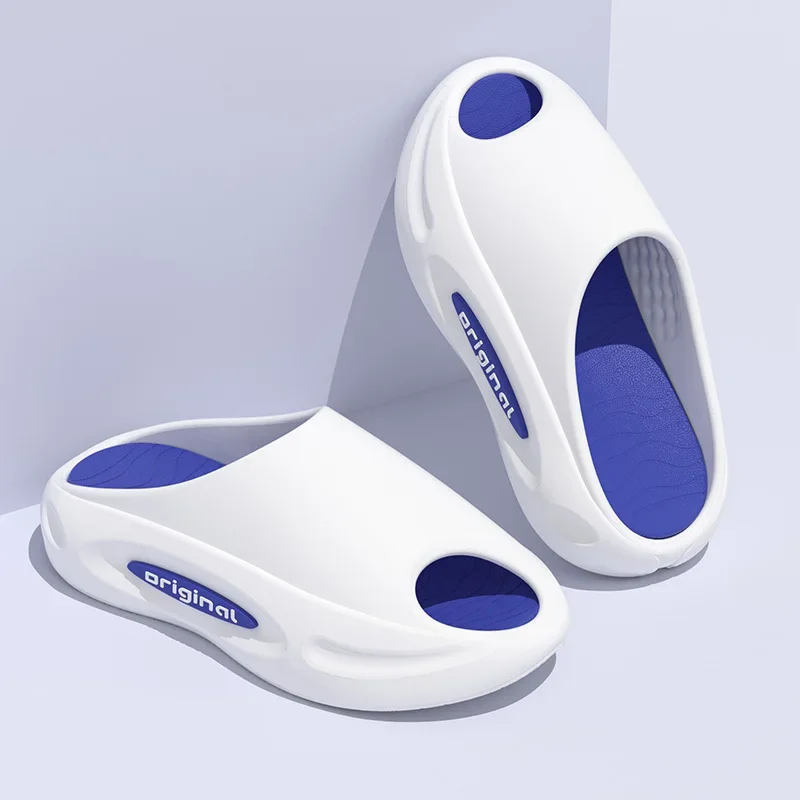 Fashion letter shoes thick sole simple slippers for men summer women's sandals foot massage home outdoor beach shoes for men