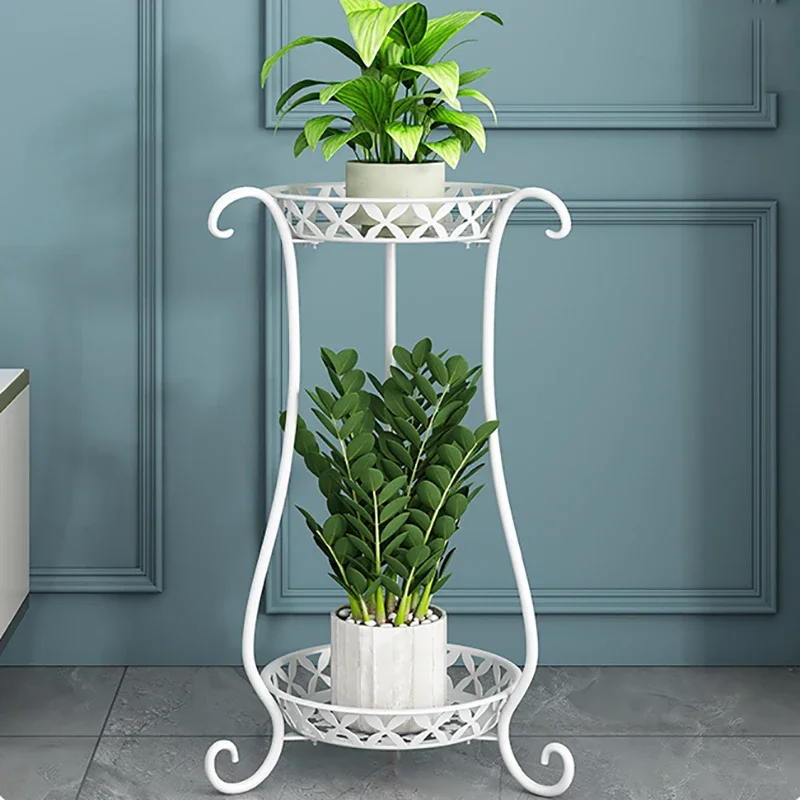 Small Double-layer Plant Stand for Balcony Modern IronDecorative Plant Shelves Creative Unique Household Shelf for Restaurant