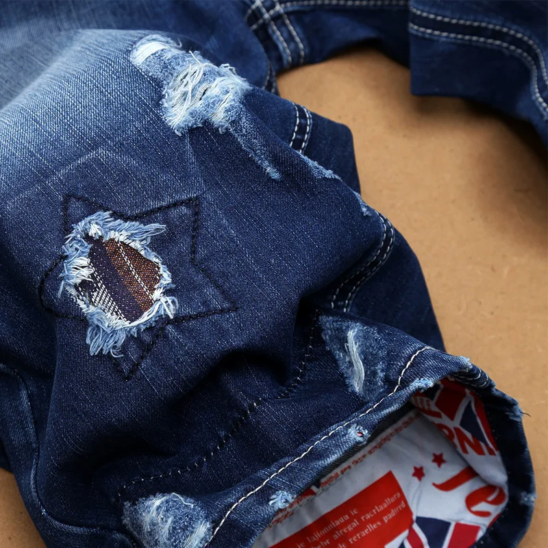 Denim Summer Jeans Shorts New Fashion Mens Ripped Short Jeans 90% Cotton Shorts Breathable Male Size 28-38