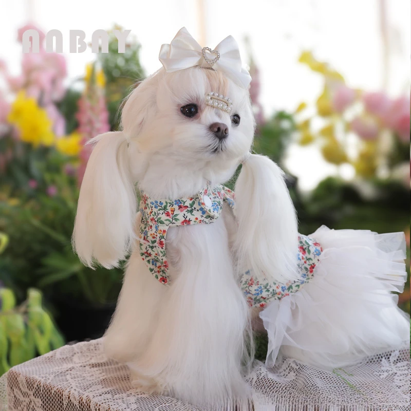 Pet clothes spring new pastoral floral thin dog summer vest Shih Tzu poodle small dog