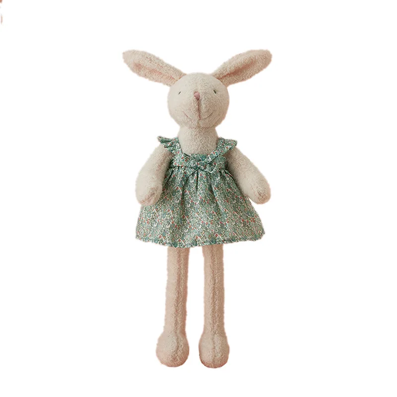45cm Luxury High Quality Hand-made Plush Bunny Toy For Girl Dress Rabbit Toy Long Ear&Leg Bunny Stuffed Animal Toys