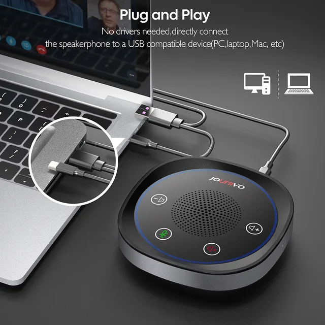 Go! Usb Conference Speaker, Microphone with Speakers, Omnidirection Zoom Mic Speakerphone with Led Indicator, Volume & Mute 3