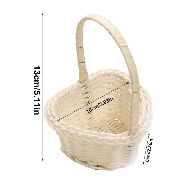 1PC Handmade Flower Arrangement Basket Half Moon Wicker Basket Woven Basket With Handle Wedding Flower Home Decoration 6