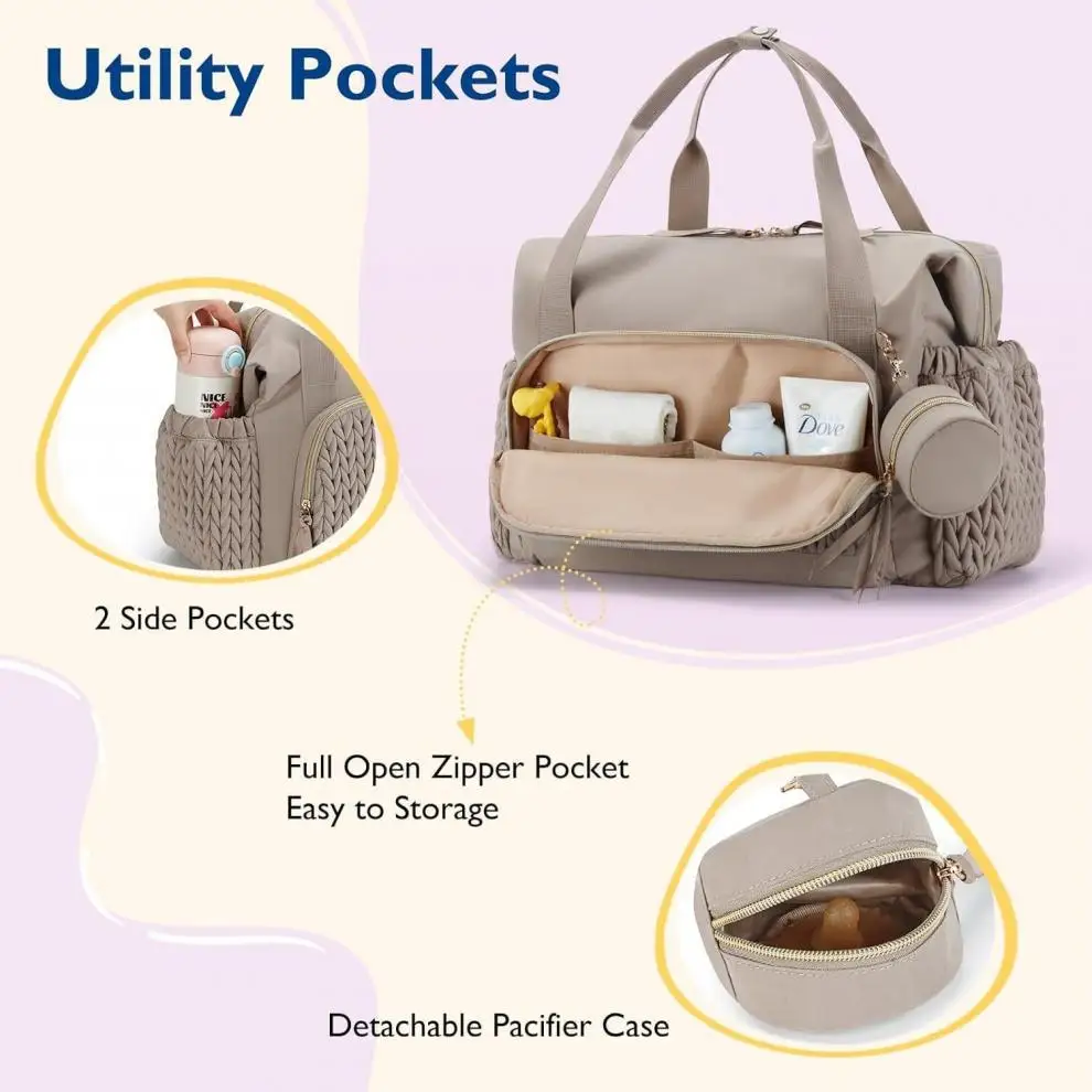 Mommy Diaper Bag Backpack Large Capacity Stroller Organizer_voghion.com