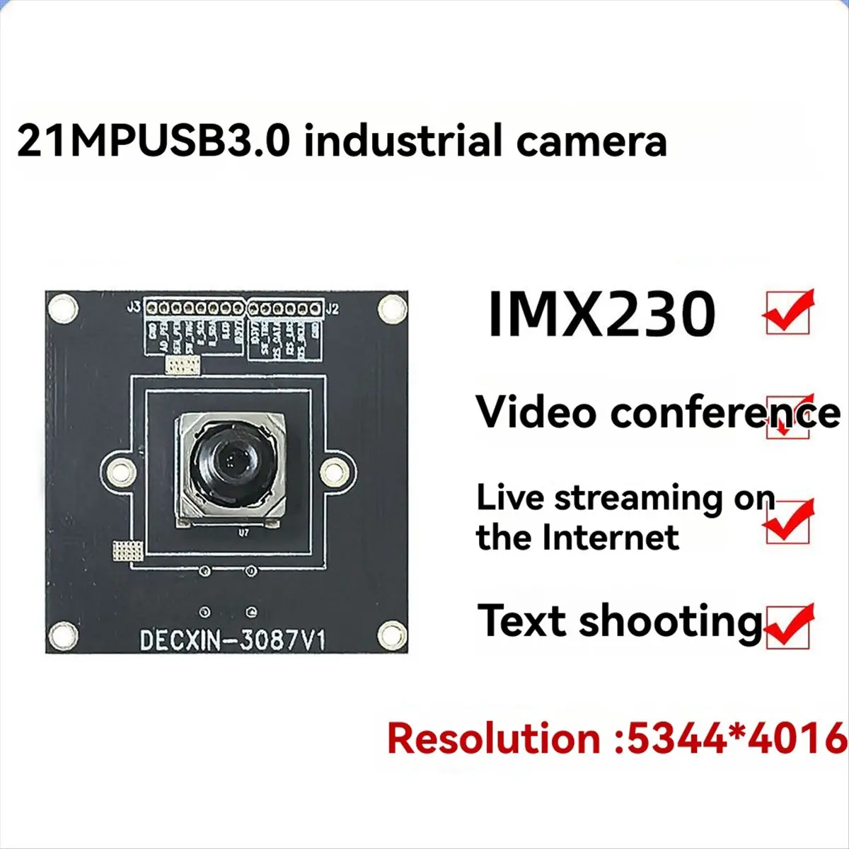 【지금 구매하세요】USB3.0 21MP IMX230 HD 산업용 카메라 5344X4016 80도 자동 초점 카메라 AF 모듈 드라이버가 필요 없는 카메라 모듈