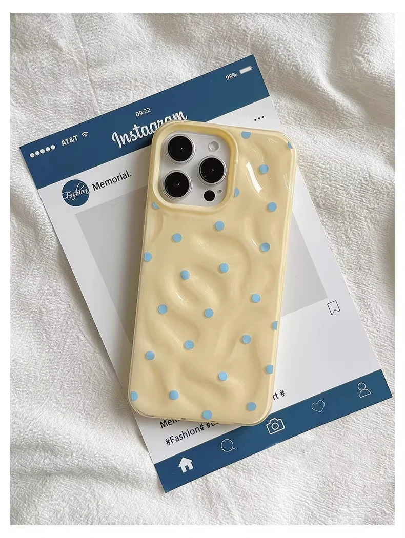 รูปสินค้า เคส iPhone 3D ลายจุดนูน ดีไซน์ฝรั่งเศส