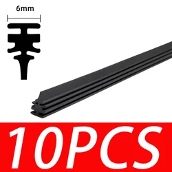Premium Quality 10 - Pack Car Wiper Rubber Refill Strips - Durable, Natural 6mm Rubber - 22inch (10PCS)