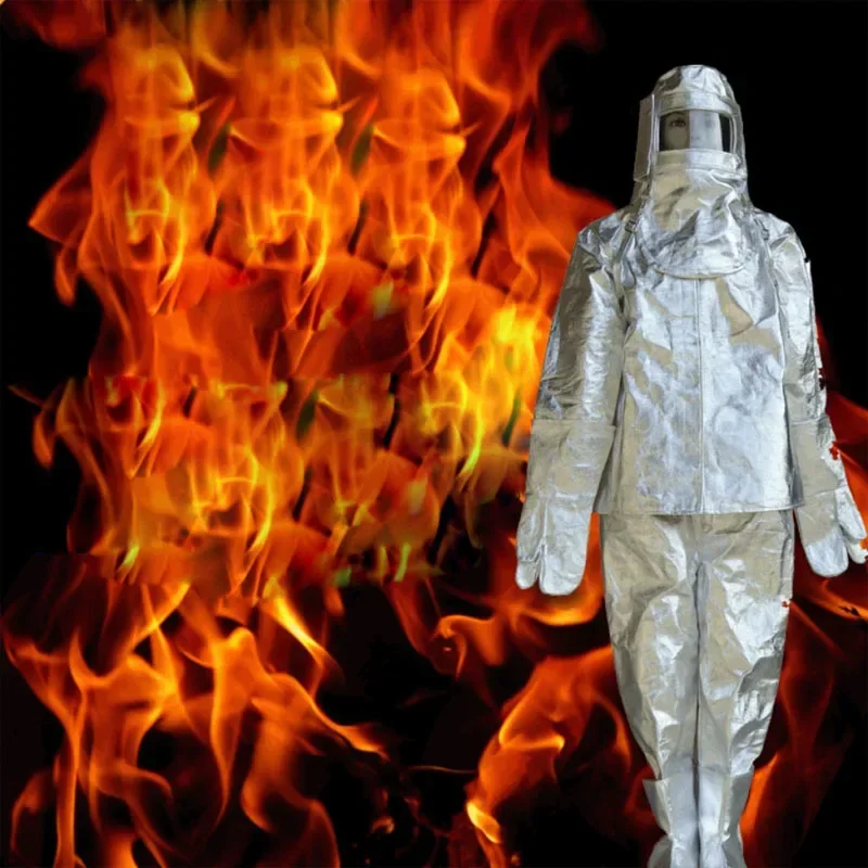Aluminum Foil Heat Resistant Fireproof Clothing 1000 Degree Centigrade Fire-proof Suit Inflaming Retarding Suit Full Set