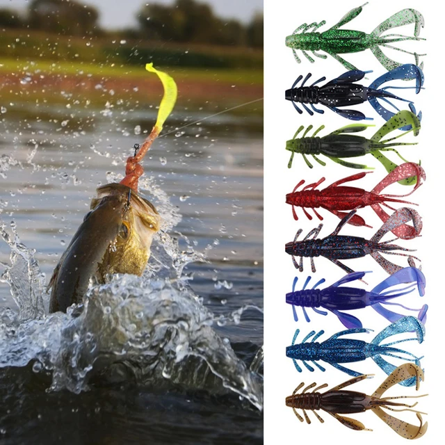 10CM/10G Two-Color Hairy Beard Pvc Soft Shrimp Lure Bait Cooperation With  Crank Hook Bionic Soft Worm Fishing Accessories - AliExpress