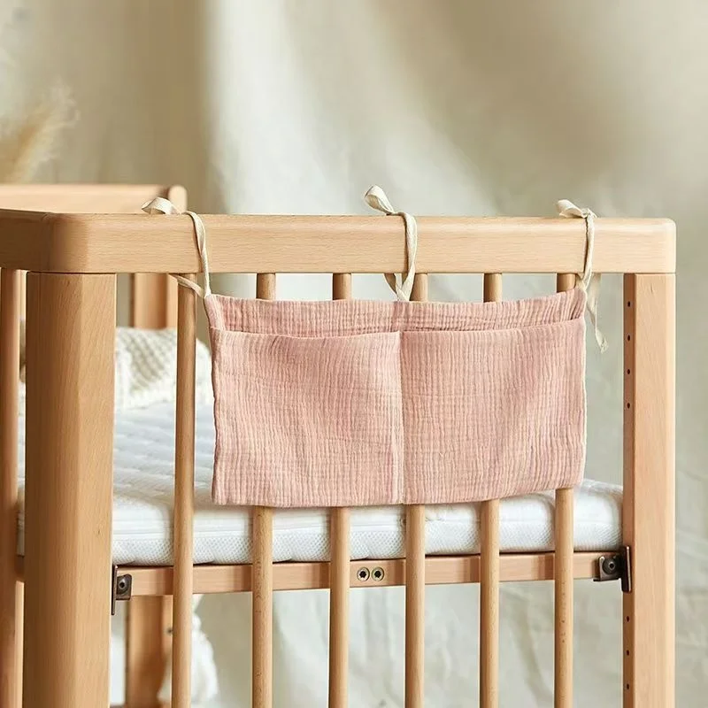 Crib Storage Bag Portable Multifunctional Newborn Bed Headboard Organizer For Kids Baby Bedding Diaper Bag
