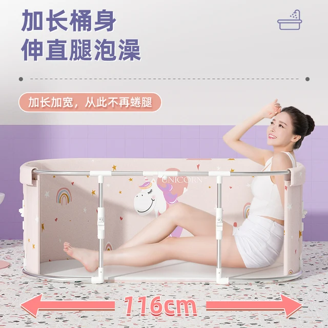 Hordozható Összecsukható Fürdőkád Felnőttek Számára Nagy Fürdőszoba Teljes Test Kád Megvastagodott Vödör Spa Pezsgőfürdő Tina Plegable Felnőttkor - Image 3