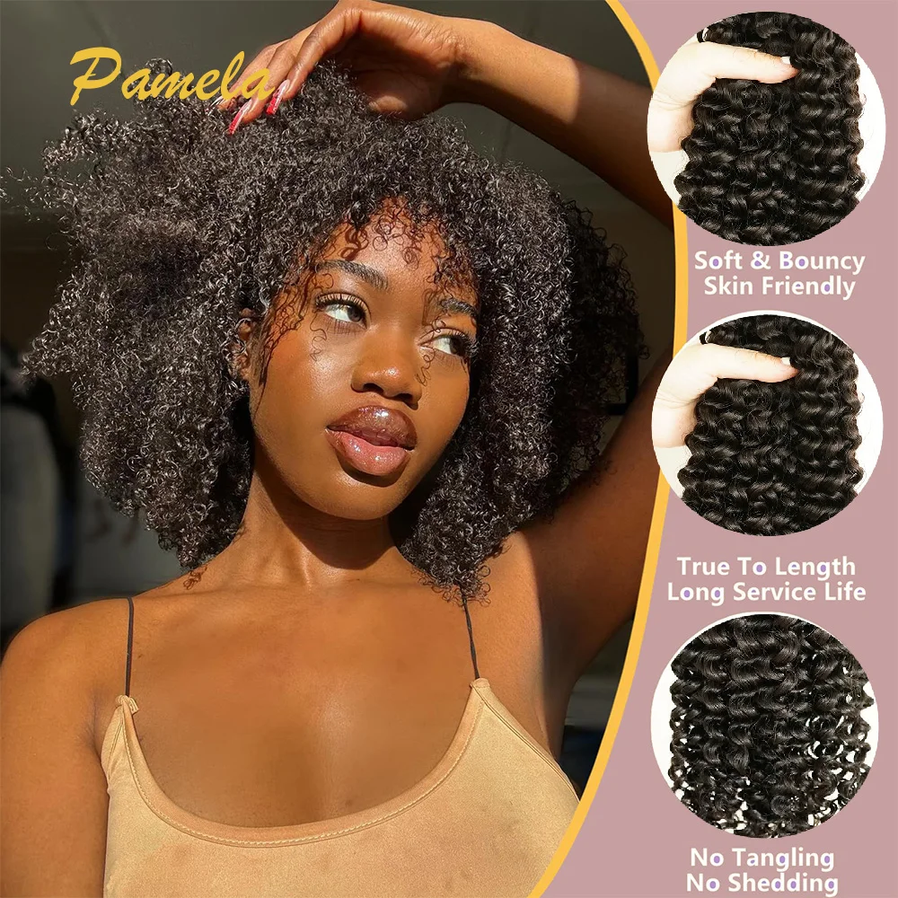 Afro Kinky-Curly Human Hair Bundles for Dreadlock Extensions Locs Repair 100% Human Hair 4C Curly for Mini Twist 50G