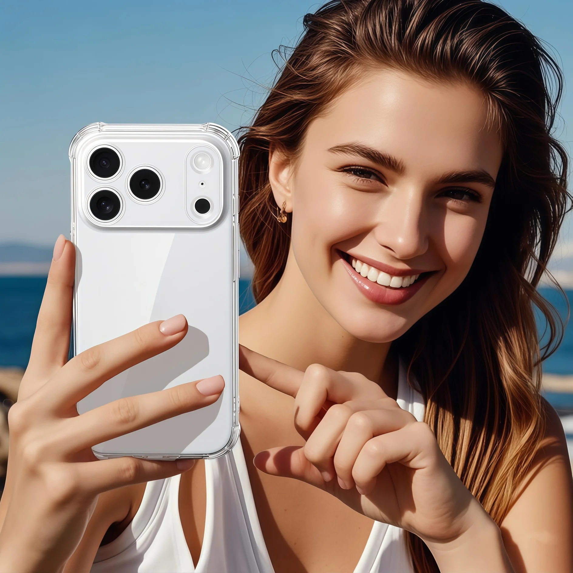 Crystal Clear TPU Shockproof Protective Case with Anti-Blue Screen Protector