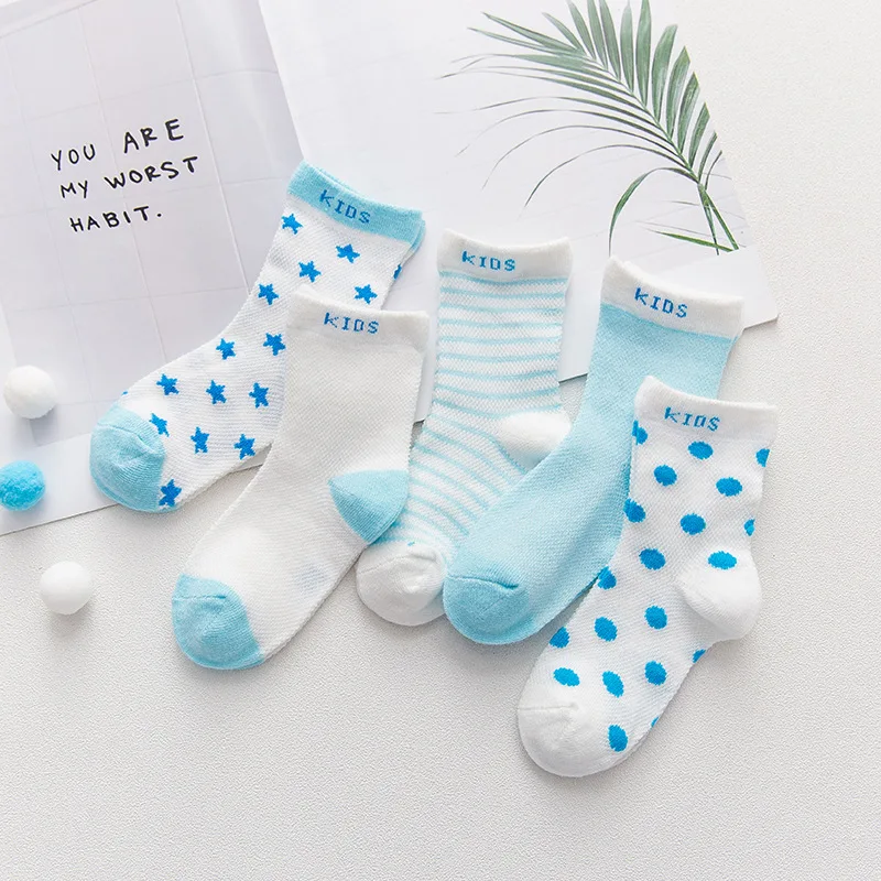 5 Pairs/lot 0 to 7 Years Spring Summer Thin Mesh Socks for Girls Boys Cute Animal Children's Thin Sock Baby Newborn Short Socks childrens socks