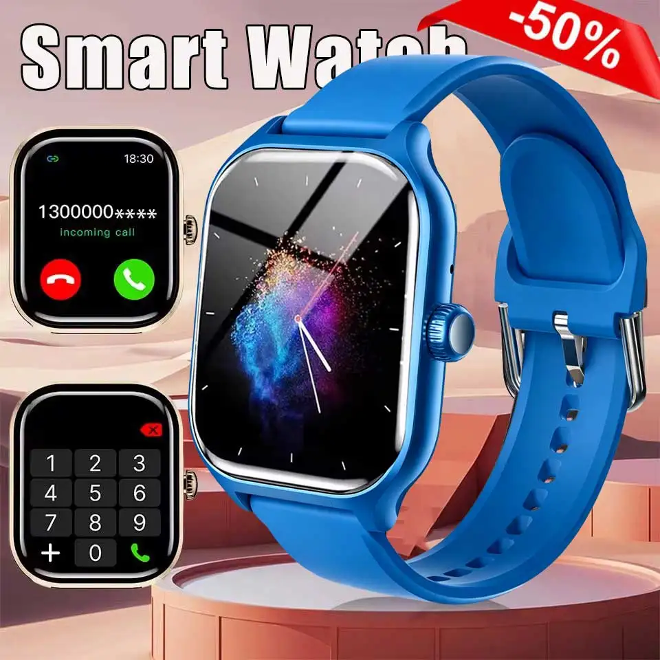 2026 New Smart Watch Bluetooth Call Message Reminder 24 Hour Health Monitoring Smart Watch Gift for Men and Women Ht22
