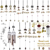 Metal Copper Wind Chime Pendant Door Decoration Alloy Bell Feng Shui Pendant Town House Lucky Dragon Money Shop Doorbell New 1