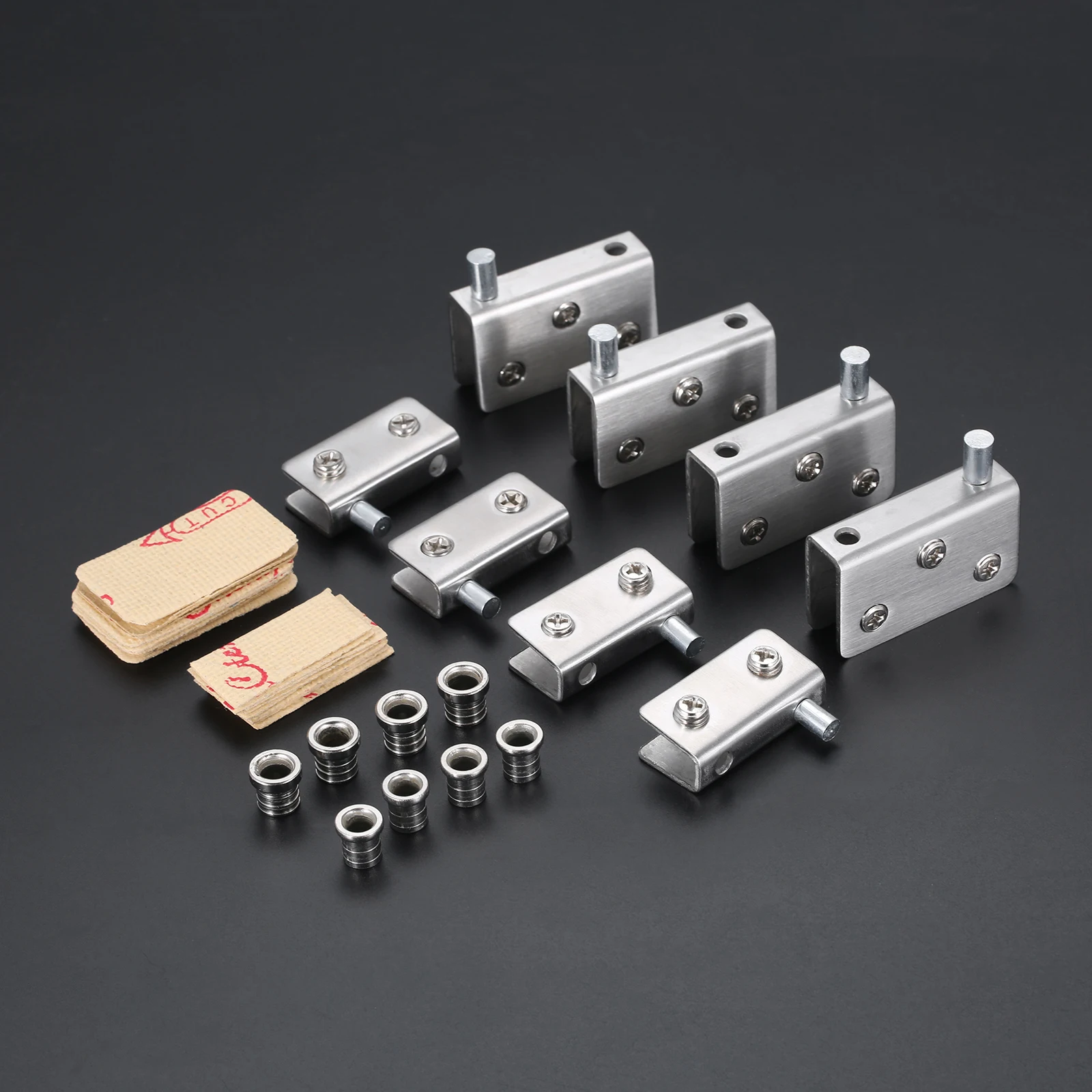 Glass Fasteners Shower Room Door Hardware 2pcs Stainless Steel glass hinges for 5-8mm/8-10mm Bathroom Glass Door Glass Pivot Clamps Cupboard Display Cabinets Clamps