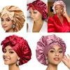 Custom Logo Women'S Satin Bonnet With Wide Stretch Ties Band Long Tail Bonnet Satin Cheveux Nuit Silk Sleeping Night Cap Bonnets 6