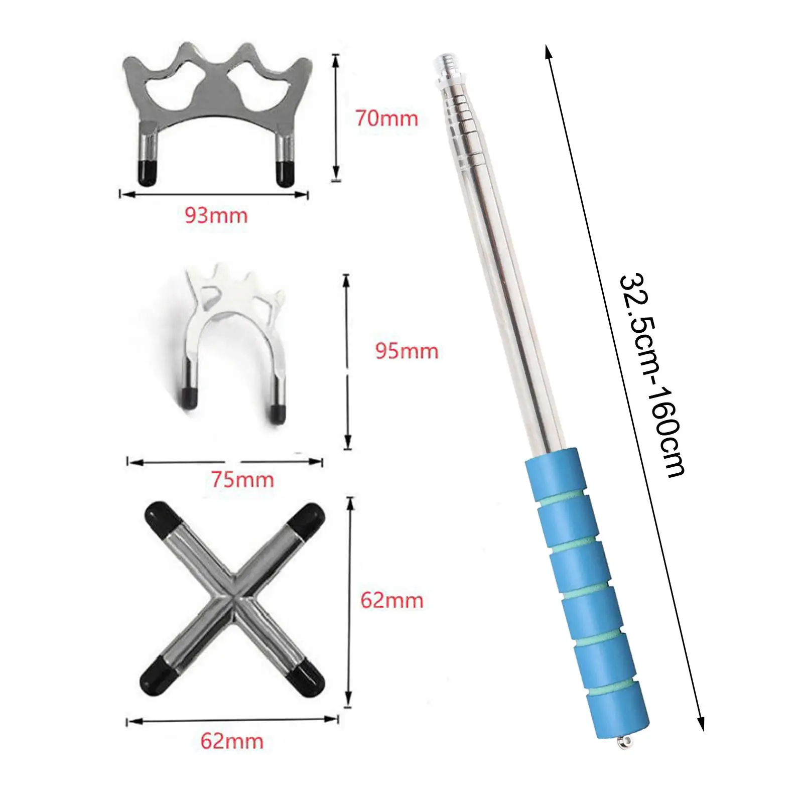 Billiards Pool Cue Stick Snooker Pool Cue Rack, Portable Billiards Cue Stick with Bridge Head