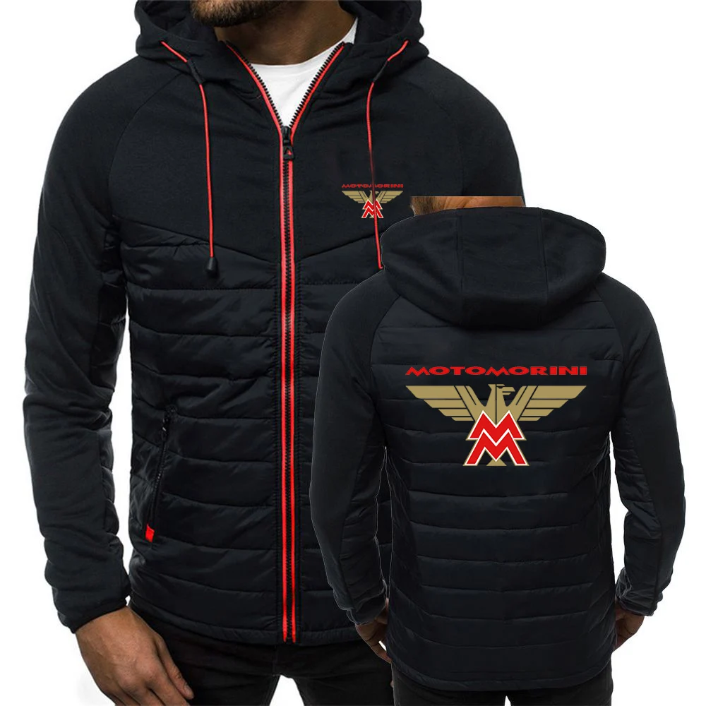 Men Cotton Drawstring Jacket with Logo Print