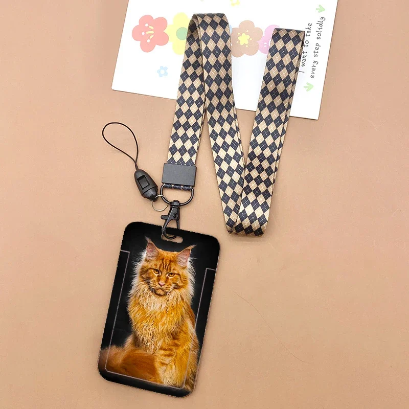 Versatile Animal Print Lanyard with ID Badge Holder & Charm