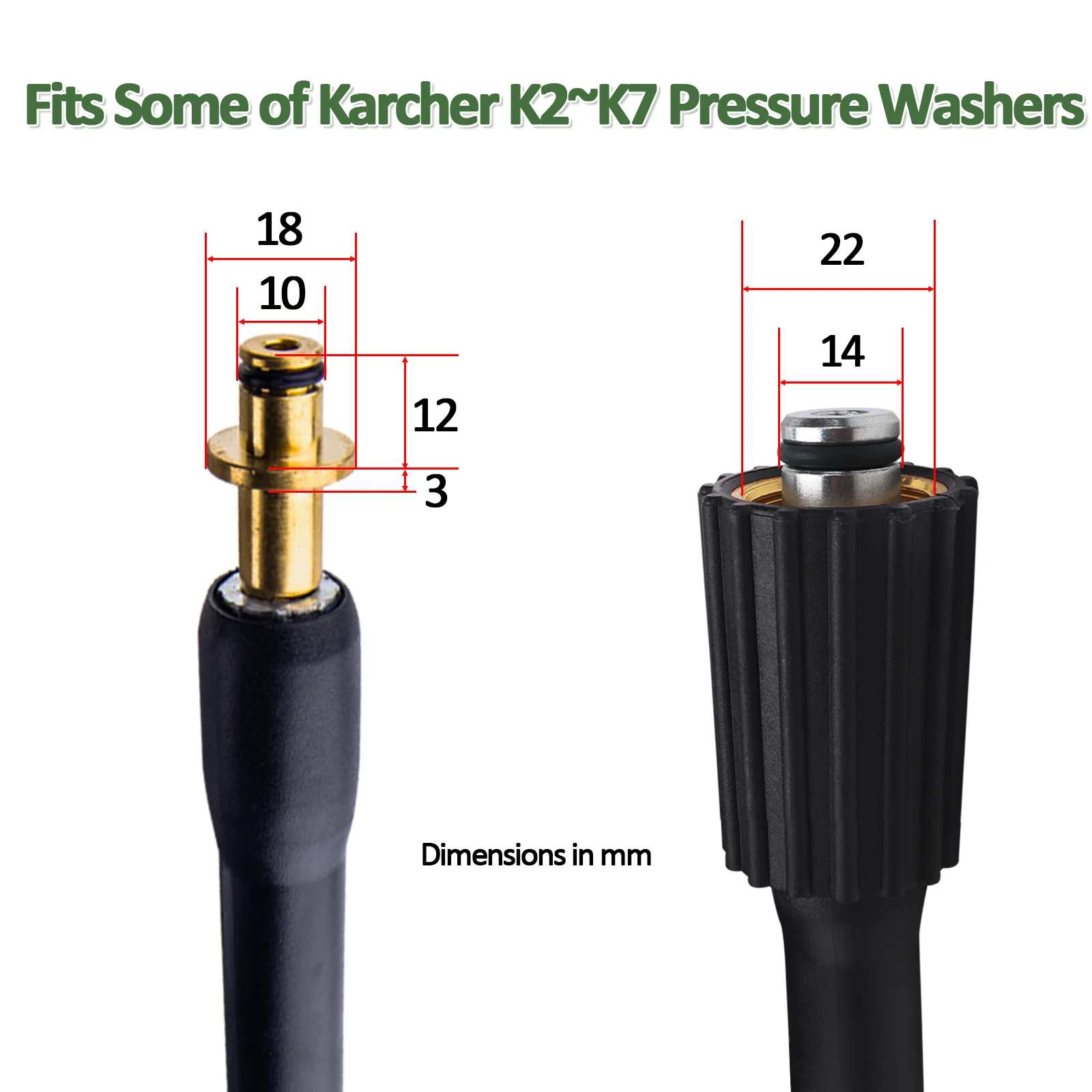 Tuyau Nettoyeur Haute Pression 10m Pour Karcher K2 K3 K4 K5 - Résistant Avec Verrouillage