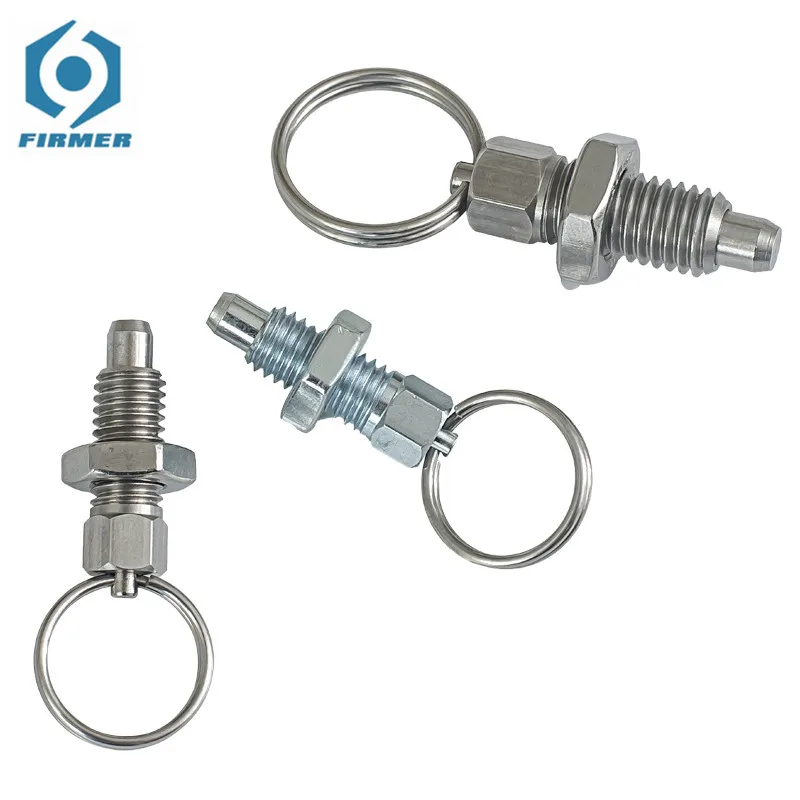 

10 Pieces Of Galvanized Material M6 Pull Ring Knob Plunger Split Spring Positioning Lock Indexing Pin Hand Grip Tightening Screw