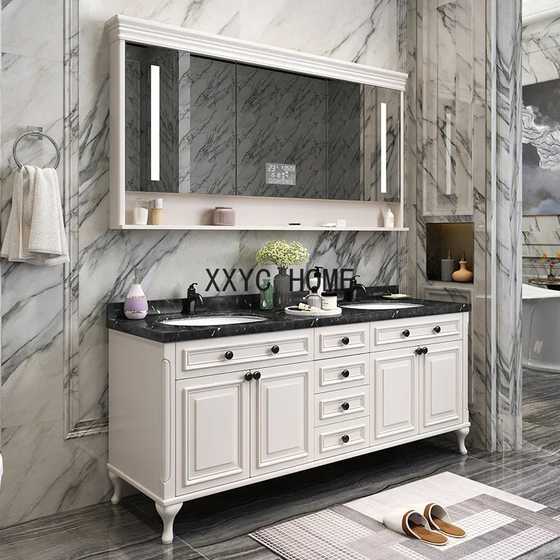 

Умывальник в европейском стиле с резиновым деревянным полом, умывальник для бассейна, двойная раковина, умывальник из массива дерева, шкаф для ванной комнаты